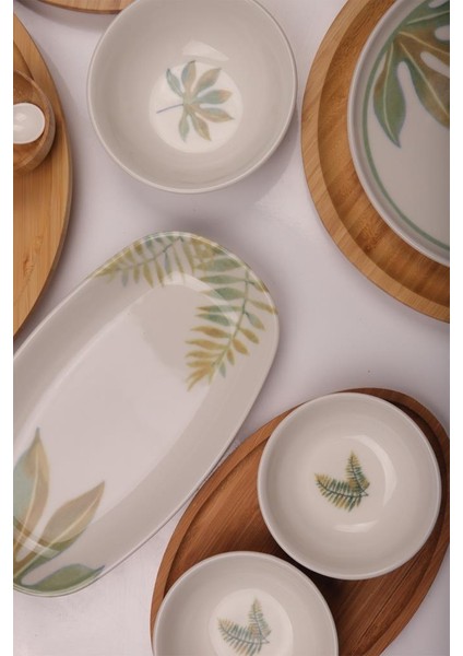 Dawn 6 Kişilik 42 Parça Doğal Bambu Porselen Kahvaltı Takımı – Kahvaltı Seti Sunum Seti modelleri