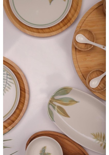 Dawn 6 Kişilik 42 Parça Doğal Bambu Porselen Kahvaltı Takımı – Kahvaltı Seti Sunum Seti fırsatları