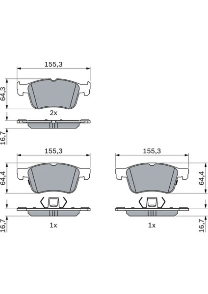 Ford Focus 2018> Ön Fren Balatası | Bosch 0986424885 - KTJX61 2K021 Aed
