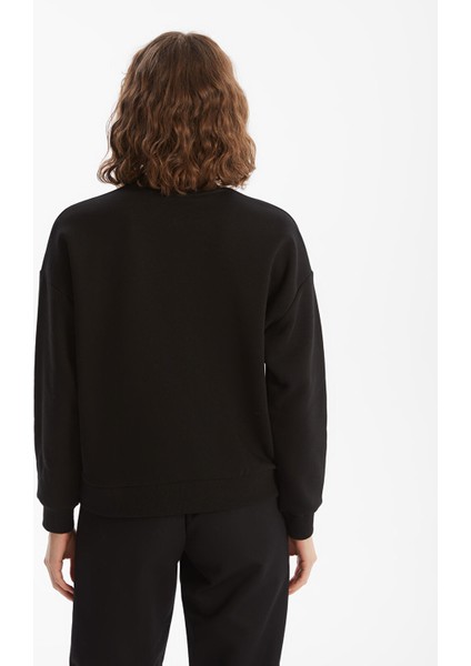 Yeni Sezon Bisiklet Yaka Oversize Kadın Kalın Sweatshirt fırsatları