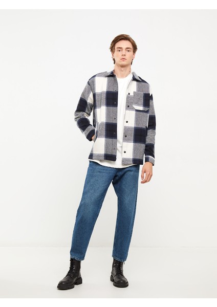 Yeni Sezon Rahat Kalıp Gömlek Yaka Ekose Erkek Mont