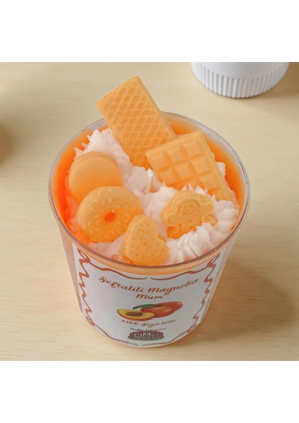 Şeftalili Magnolia Mum – El Yapımı %100 Soya Wax Kokulu Dekoratif Tasarım Mum fiyatları