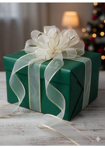 5 Metre Organze Kurdele 4 cm Genişlik, Simli Organze Kurdele, Paket Kurdele, Bohça Kurdele, Süsleme fiyatları