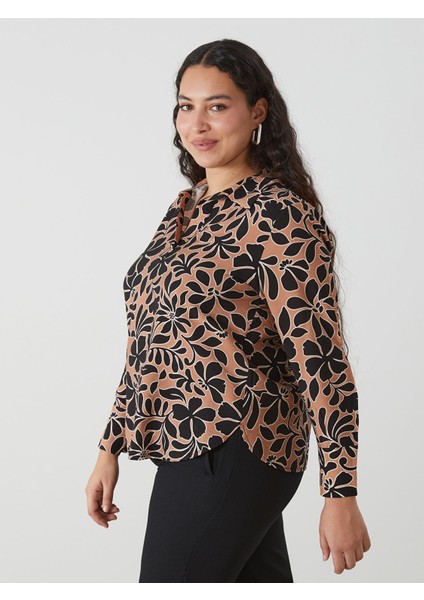 Yeni Sezon Gömlek Yaka Desenli Kadın Bluz fiyatları