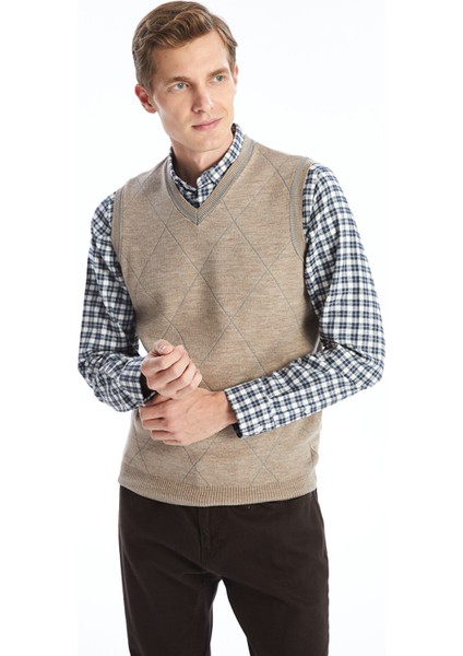 Yeni Sezon Standart Kalıp V Yaka Erkek Triko Süveter fiyatları