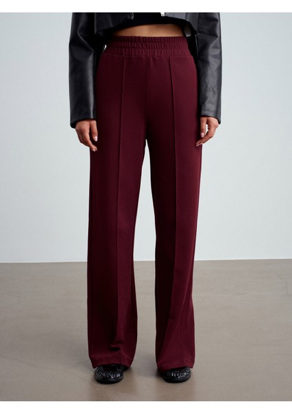 71925 Beli Lastikli Bol Eşofman-Bordo