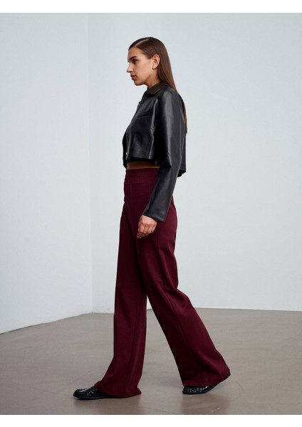 71925 Beli Lastikli Bol Eşofman-Bordo modelleri