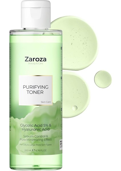 Zaroza Arındırıcı & Gözenek Sıkılaştırıcı Yeşil Tonik Glycolic Asit & Hyaluronic Asit 200 ml fiyatları