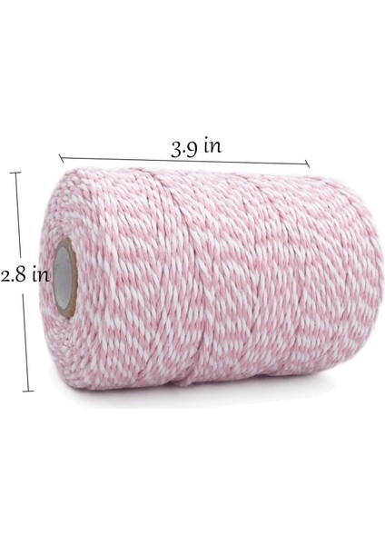 200 Metre (Bobin) Pembe-Beyaz Bijuteri Bileklik Ipi Marteniçka Süs Ipi Hediye Ambalaj Ipi modelleri