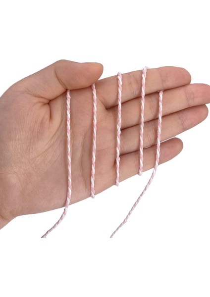 200 Metre (Bobin) Pembe-Beyaz Bijuteri Bileklik Ipi Marteniçka Süs Ipi Hediye Ambalaj Ipi fırsatları