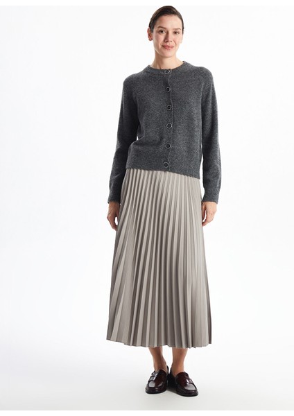 Yeni Sezon Beli Lastikli Kadın Pileli Etek