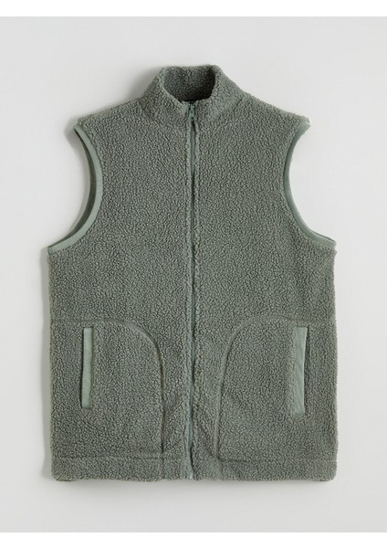 Yeni Sezon Dik Yaka Kadın Pelüş Yelek