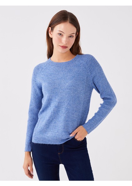 Yeni Sezon Bisiklet Yaka Düz Uzun Kollu Kadın Triko Kazak