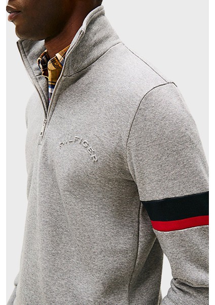 Pamuklu Regular Fit Fermuarlı Dik Yaka Sweat Erkek Sweat MW0MW40480 P91 fiyatları