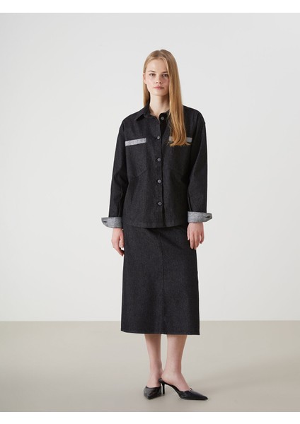 Yeni Sezon Parlak Görünümlü Kadın Jean Gömlek fiyatları