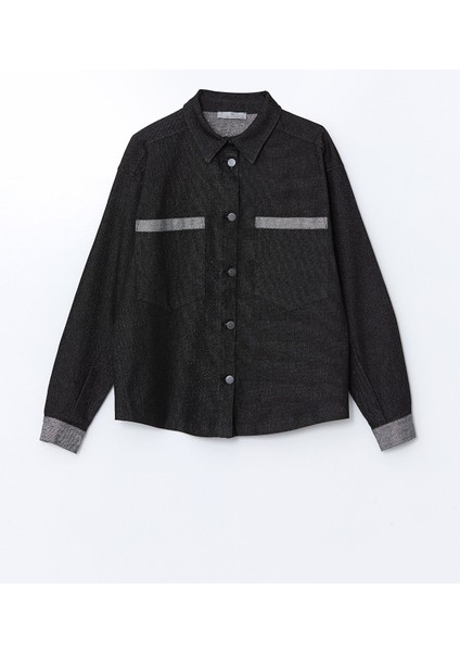 Yeni Sezon Parlak Görünümlü Kadın Jean Gömlek indirimleri