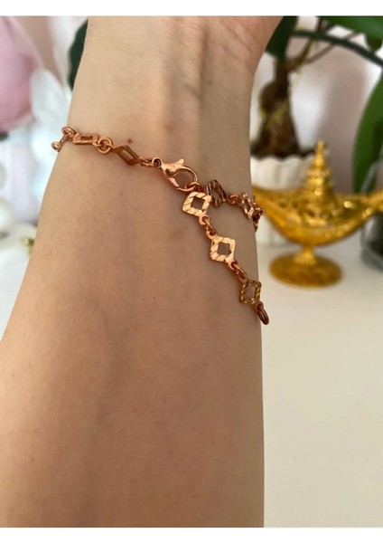 Firuze Taşlı Bakır Bileklik