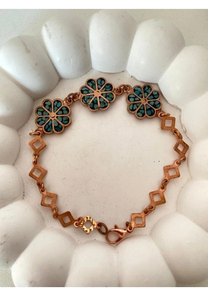 Firuze Taşlı Bakır Bileklik indirimleri