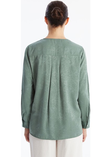 Yeni Sezon V Yaka Çiçekli Uzun Kollu Kadın Bluz fırsatları