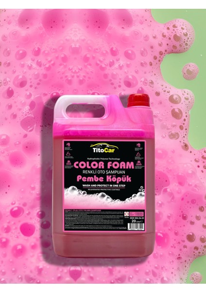 Color Foam Pembe Köpük Renkli Şampuan 5 Lt & Titocar Köpük Atan Pompa & Şampuan Seti fiyatları