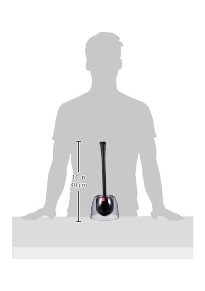 Neon Tuvalet Fırçası Gövde Şeffaf Siyah Sap Opak Siyah M-E19-25-06 fiyatları