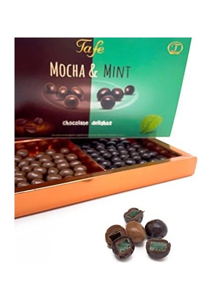 Tafe Mocha & Mint Çikolata Kaplı Kahve ve Nane Aromalı Lokum Draje 150 gr modelleri