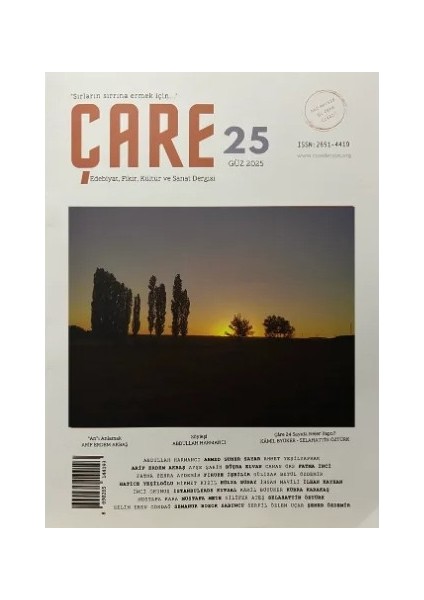 Çare Dergi 25.sayı Güz 2025