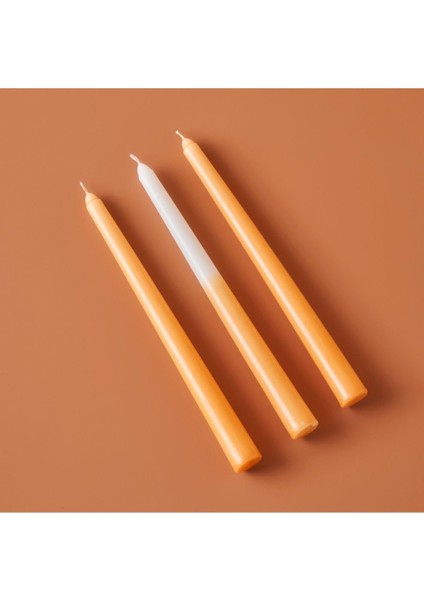 Şamdan Mum 3&apos;lü Hardal (25X2 Cm)