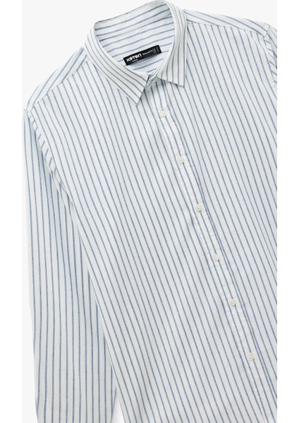 Regular Fit Klasik Yaka Viskon Karışımlı Uzun Kollu Gömlek modelleri