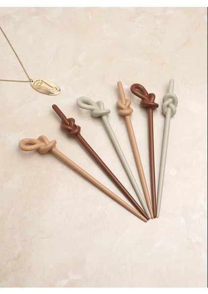 Okavango Topuz Tokası Kadın 6 Adet Kahverengi Tonlar Kadın Çocuk Mandal Toka, Kız Çocuk Toka, Kadife Toka