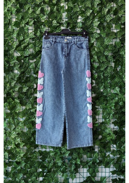 Kız Çocuk Pantolon Nakışlı Kelebek Detaylı