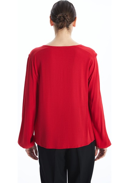 Yeni Sezon Kadın Bağlamalı Yaka Düz Bluz fırsatları