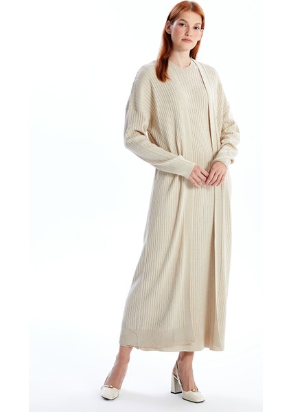 Yeni Sezon Şal Yaka Düz Uzun Kollu Kadın Triko Hırka