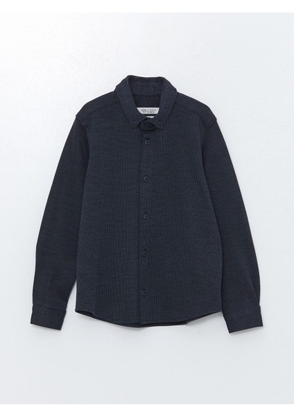 Yeni Sezon Uzun Kollu Dokulu Erkek Çocuk Gömlek