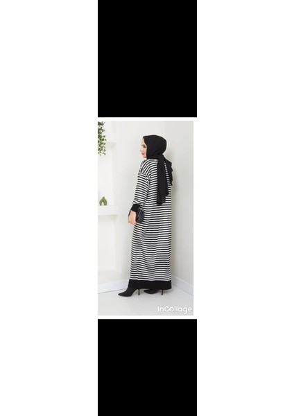 Triko Çizgili Elbise