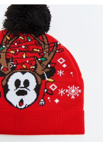 Yeni Sezon Mickey Mouse Baskılı Erkek Triko Bere indirimleri