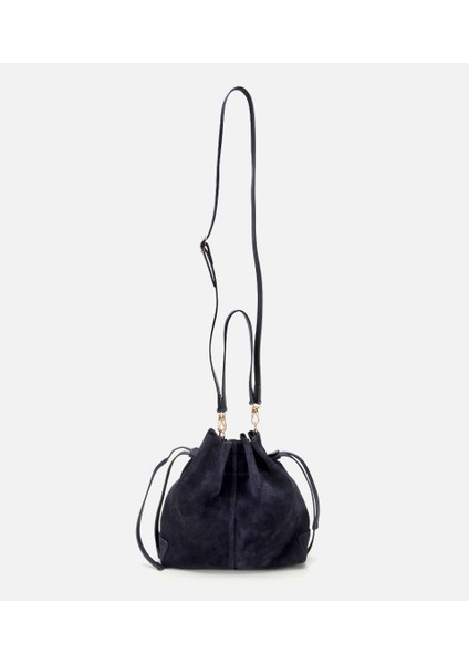 03CAH316270A680 KADIN Süet Deri Lacivert Bucket Omuz Çantası fiyatları