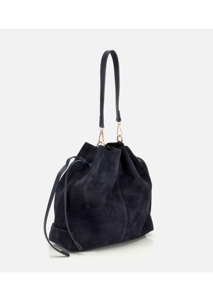 03CAH316270A680 KADIN Süet Deri Lacivert Bucket Omuz Çantası fırsatları