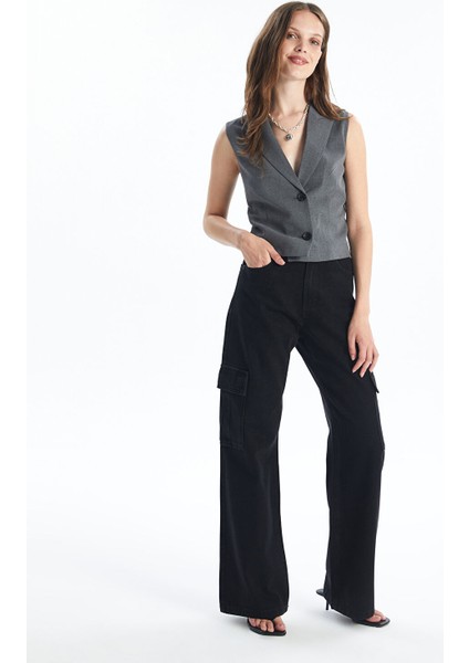 Yeni Sezon Wideleg Kadın Kargo Jean Pantolon