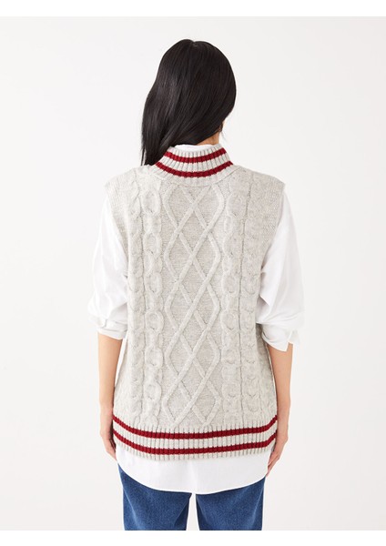 Yeni Sezon Yarım Balıkçı Yaka Desenli Kadın Triko Süveter indirimleri