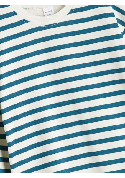 Yeni Sezon Bisiklet Yaka Çizgili Erkek Çocuk Sweatshirt modelleri