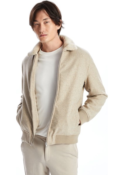 Yeni Sezon Standart Kalıp Gömlek Yaka Erkek Kaşe Mont