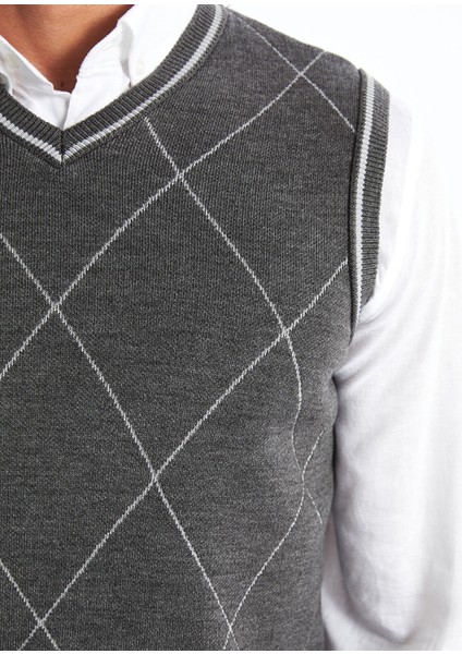 Yeni Sezon Standart Kalıp V Yaka Erkek Triko Süveter modelleri