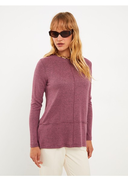 Yeni Sezon Bisiklet Yaka Düz Uzun Kollu Kadın Tişört