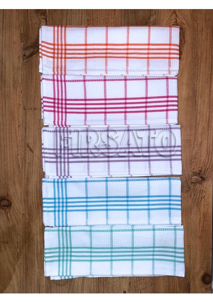 Çizgili Petek Dokulu Mutfak Havlusu| Beslenme Örtüsü | Kurulama Bezi – 50X70CM (5’li Paket)