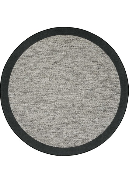 Pratico Gri Yuvarlak Mutfak Halısı Sisal Görünüm Kaydırmaz Dot Taban Dijital Baskı Yıkanabilir Halı