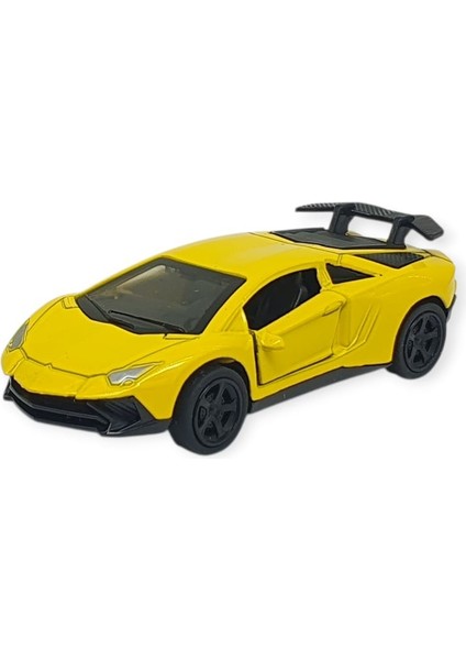 Çek Bırak Metal Küçük Arabalar 8 cm - 6411A-21 - Sarı