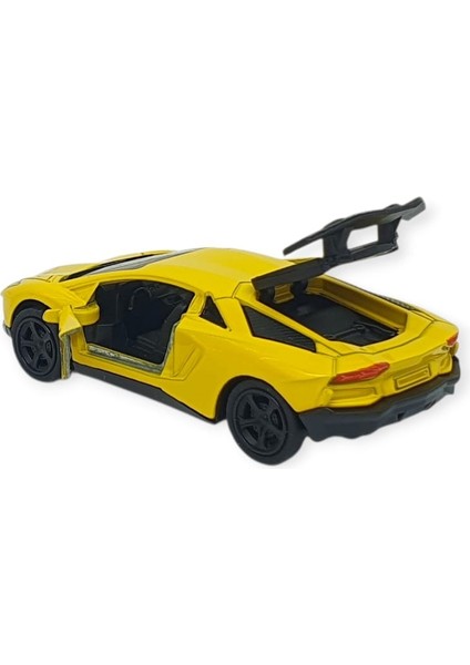 Çek Bırak Metal Küçük Arabalar 8 cm - 6411A-21 - Sarı fırsatları