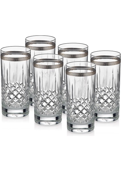Barok 6 Parça Limonata Bardağı Platin