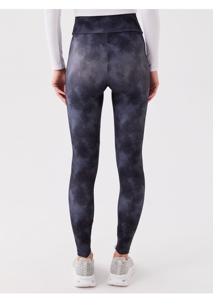 Yeni Sezon Beli Lastikli Batik Desenli Kadın Spor Tayt indirimleri